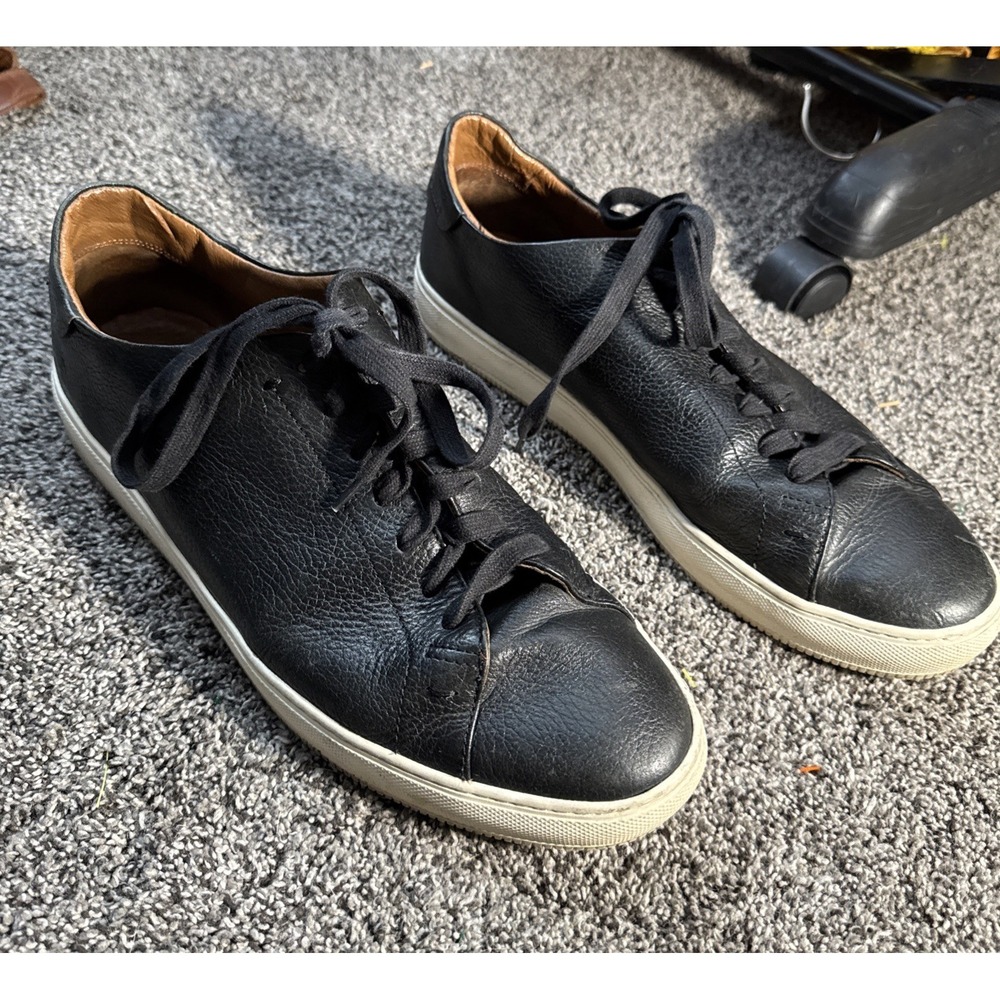 Men's Frye Astor Low-Top Casual Lace Up Leather Sneakers Black  SZ 12D MSRP $198